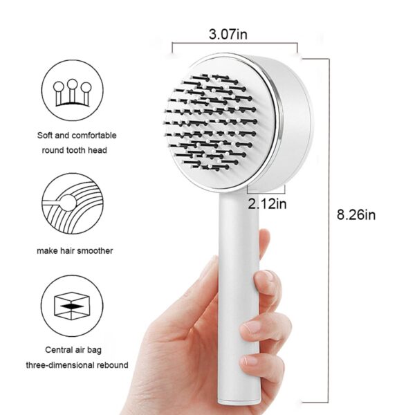 One-key Self-cleaning Hair Brush For Women Curly Hair Brush  Anti-Static Airbag Massage Comb  Airbag Massage Scalp Comb Professional Detangling One-key Self-cleaning - Image 3