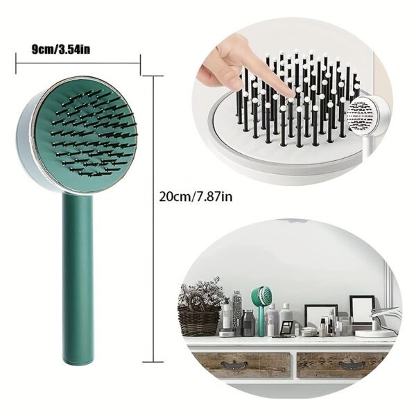 One-key Self-cleaning Hair Brush For Women Curly Hair Brush  Anti-Static Airbag Massage Comb  Airbag Massage Scalp Comb Professional Detangling One-key Self-cleaning - Image 5