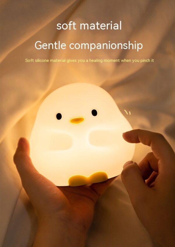 Cute Duck LED Night Lamp Cartoon Silicone USB Rechargeable Sleeping Light Touch Sensor Timing Bedroom Bedside Lamp For Kid Gift Home Decor - Image 5