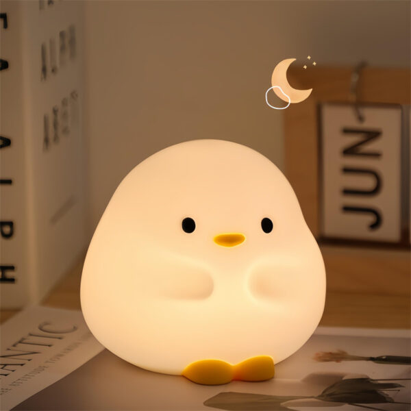 Cute Duck LED Night Lamp Cartoon Silicone USB Rechargeable Sleeping Light Touch Sensor Timing Bedroom Bedside Lamp For Kid Gift Home Decor - Image 4