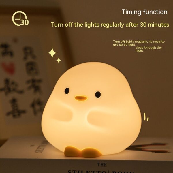 Cute Duck LED Night Lamp Cartoon Silicone USB Rechargeable Sleeping Light Touch Sensor Timing Bedroom Bedside Lamp For Kid Gift Home Decor - Image 9